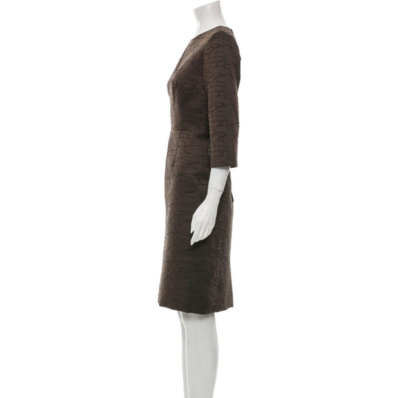 J. MENDEL DRESS 3/4 Sleeve Textured